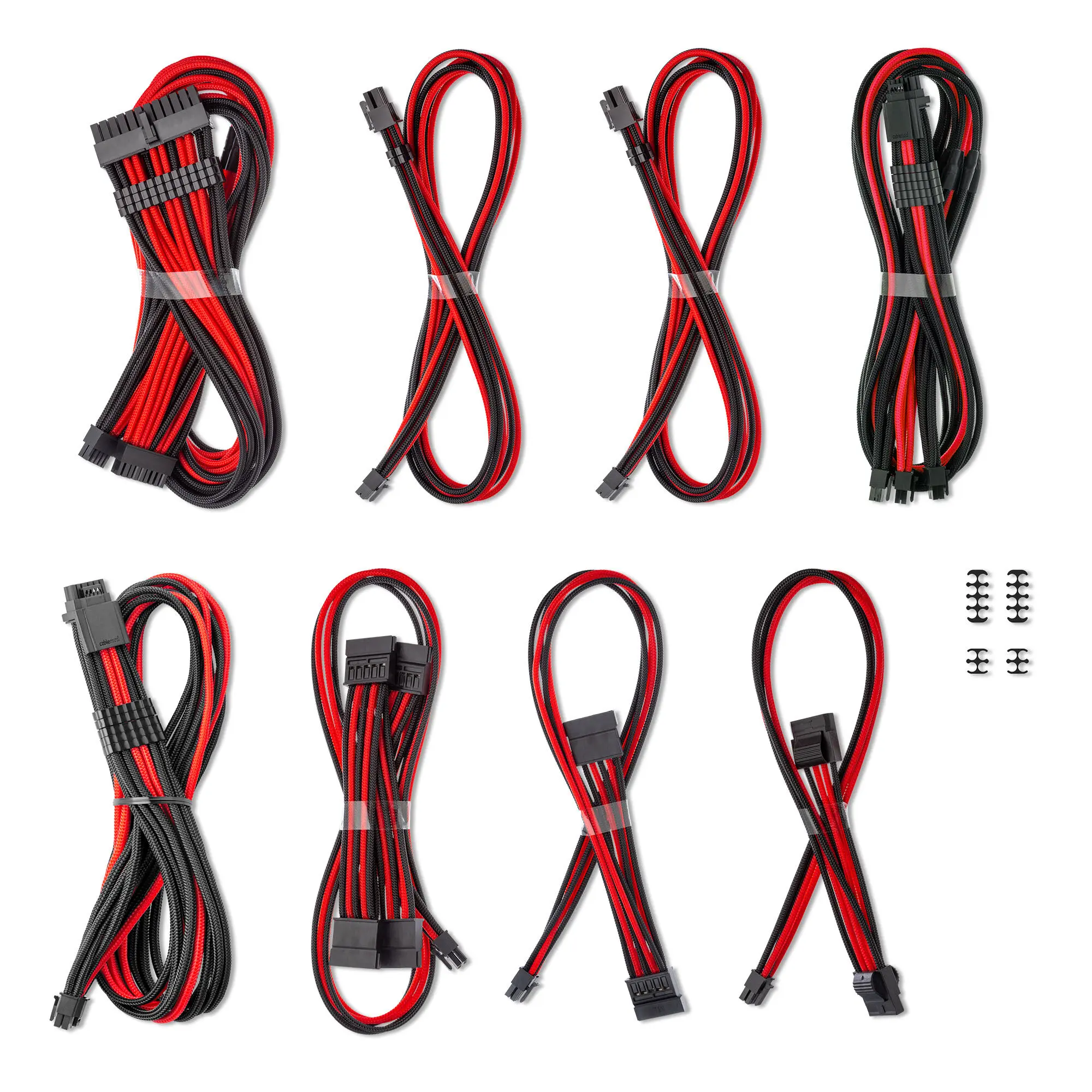 CableMod C-Series Pro ModMesh Dual 12V-2x6 12VHPWR StealthSense per Corsair RMi, RMx (Black Label) - Nero/Rosso - immagine 2