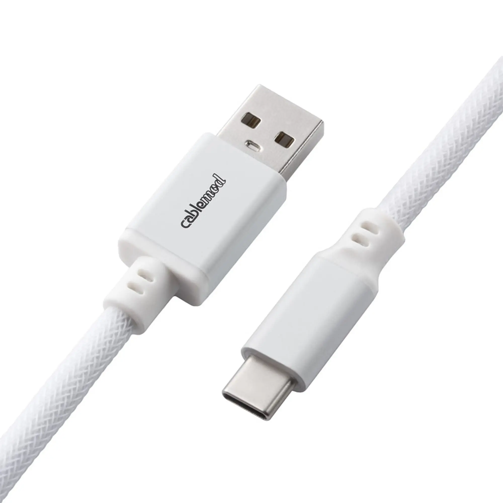 CableMod Classic Coiled Cavo Spiralato per Tastiera USB-C a USB Type-A, Glacier White - 150cm - immagine 3