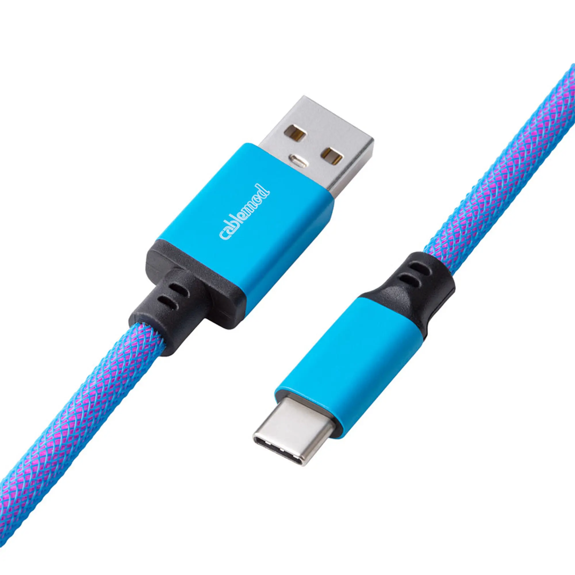 CableMod PRO Coiled Keyboard Cable USB-C a USB Type-A, Aviator 5-Pin - Galaxy Blue, 150cm - immagine 3