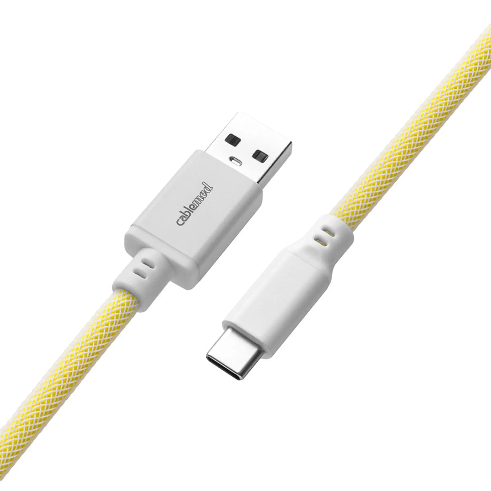 CableMod PRO Cavo a spirale per tastiera USB-C a USB Type-A, 150cm - Lemon Ice - immagine 3
