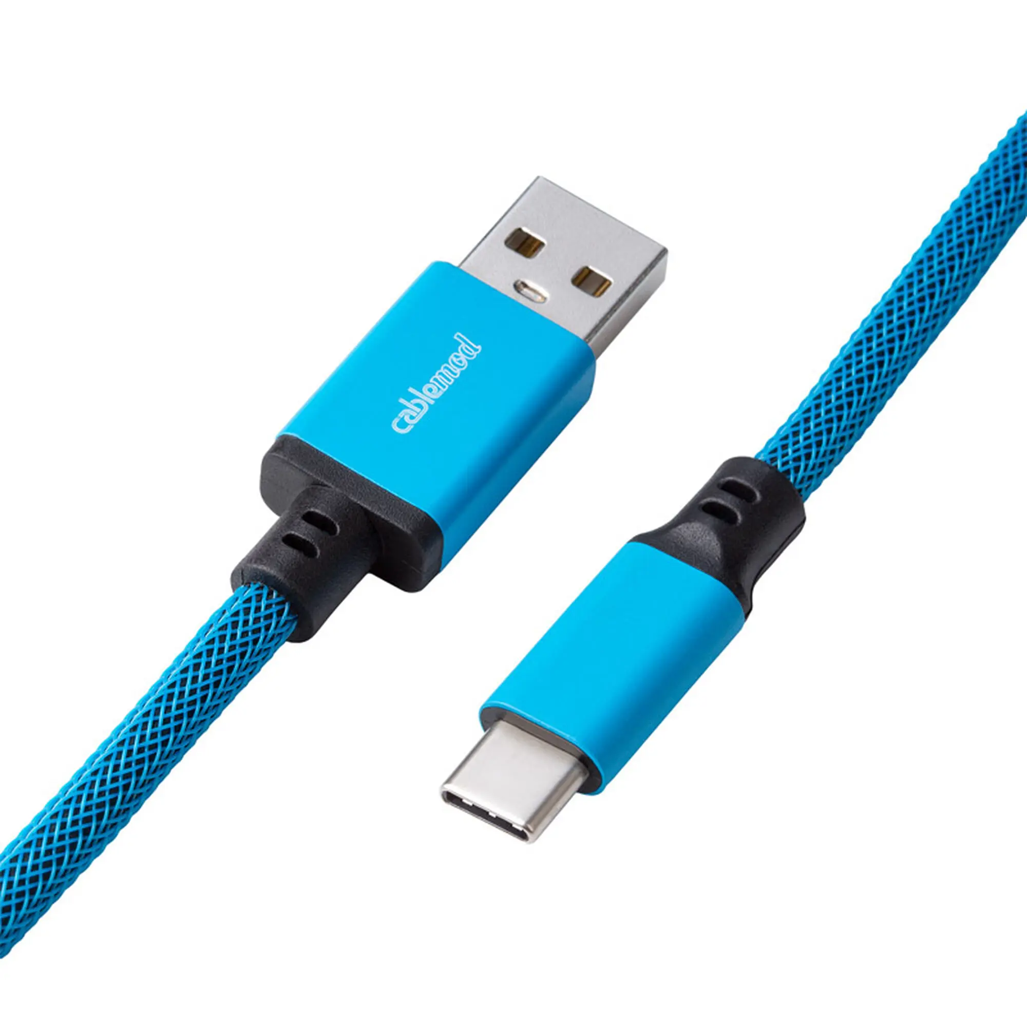 CableMod PRO Coiled Keyboard Cable USB-C a USB Type-A, spiralato 150cm - Spectrum Blue - immagine 3