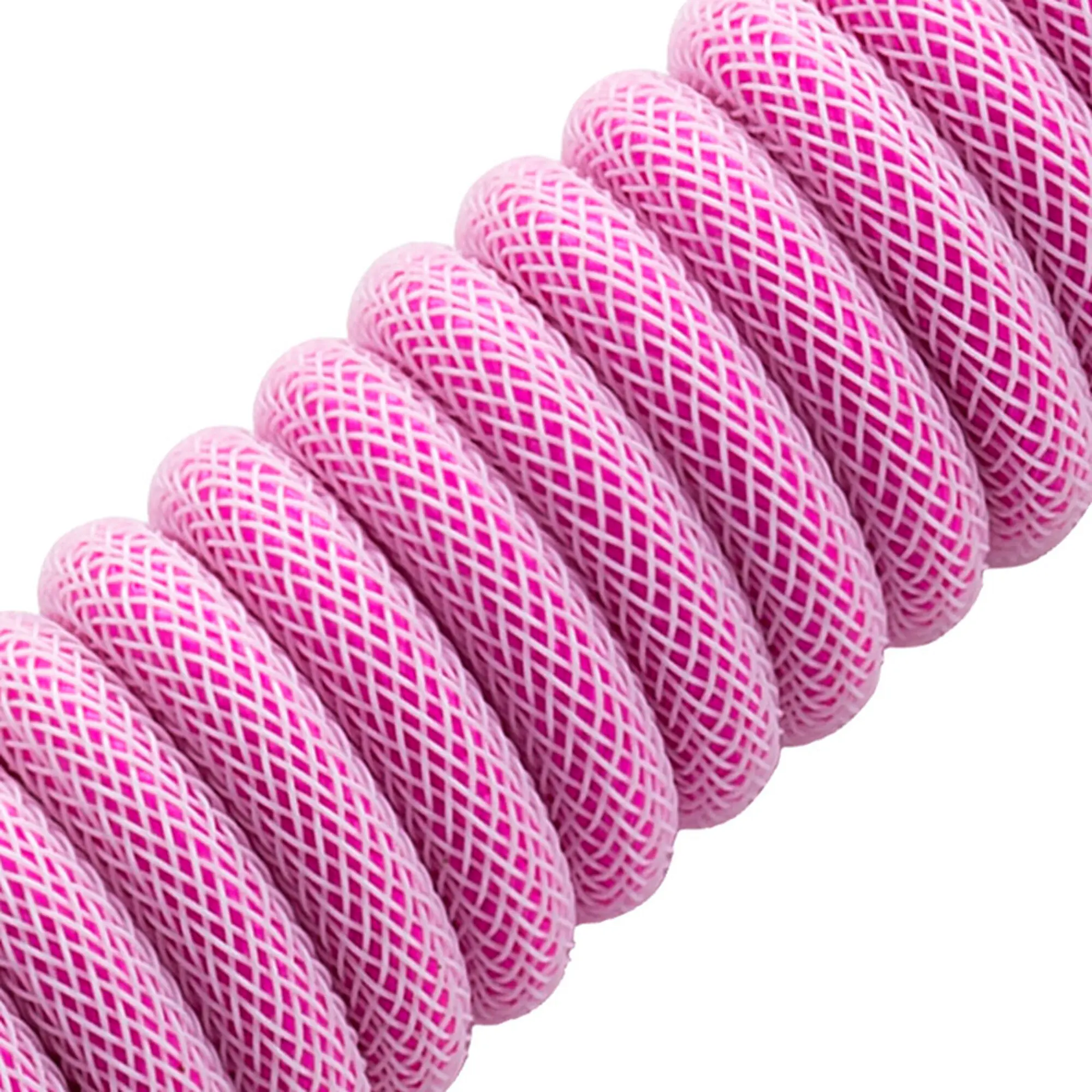 CableMod PRO Coiled Keyboard Cable USB-C a USB Type-A, Aviator-Plug 5-Pin - Strawberry Cream, 150cm - immagine 2