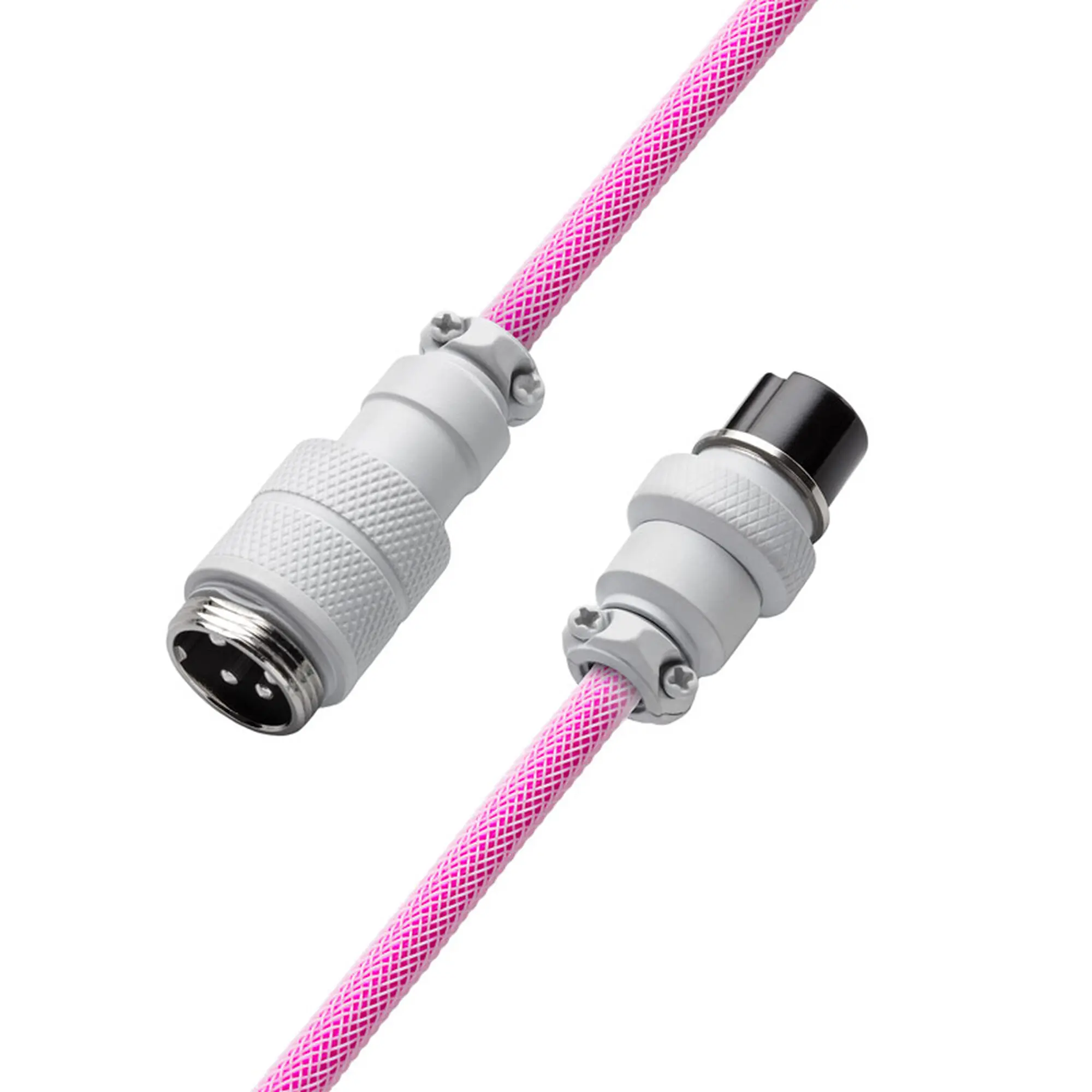 CableMod PRO Coiled Keyboard Cable USB-C a USB Type-A, Aviator-Plug 5-Pin - Strawberry Cream, 150cm - immagine 4