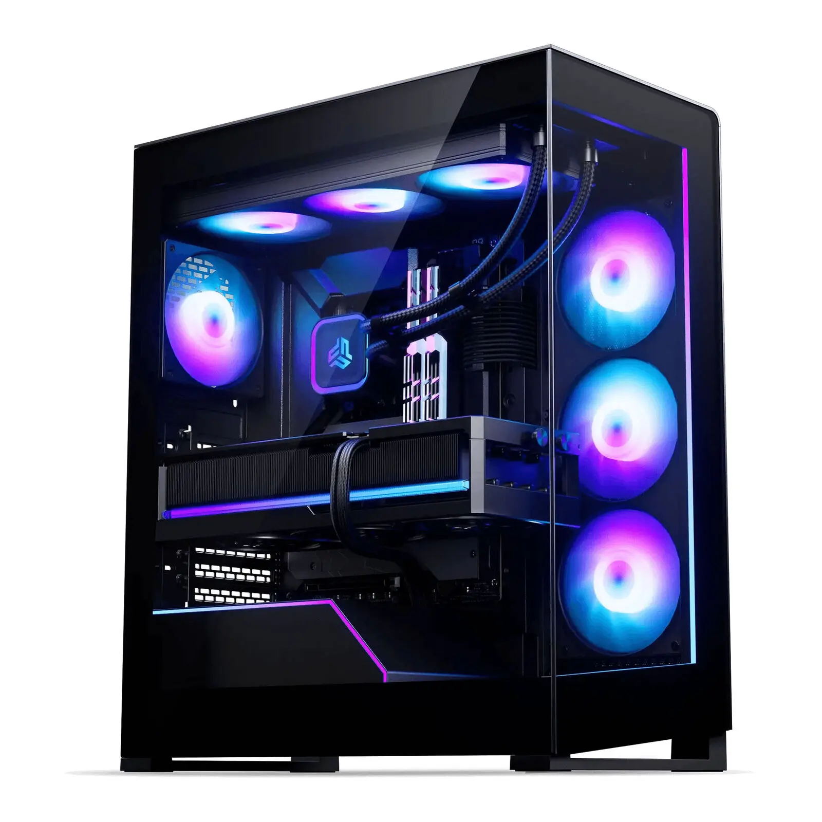 Phanteks NV5X Midi-Tower E-ATX - Vetro Temperato, 4 Ventole ARGB - Nero - immagine 2