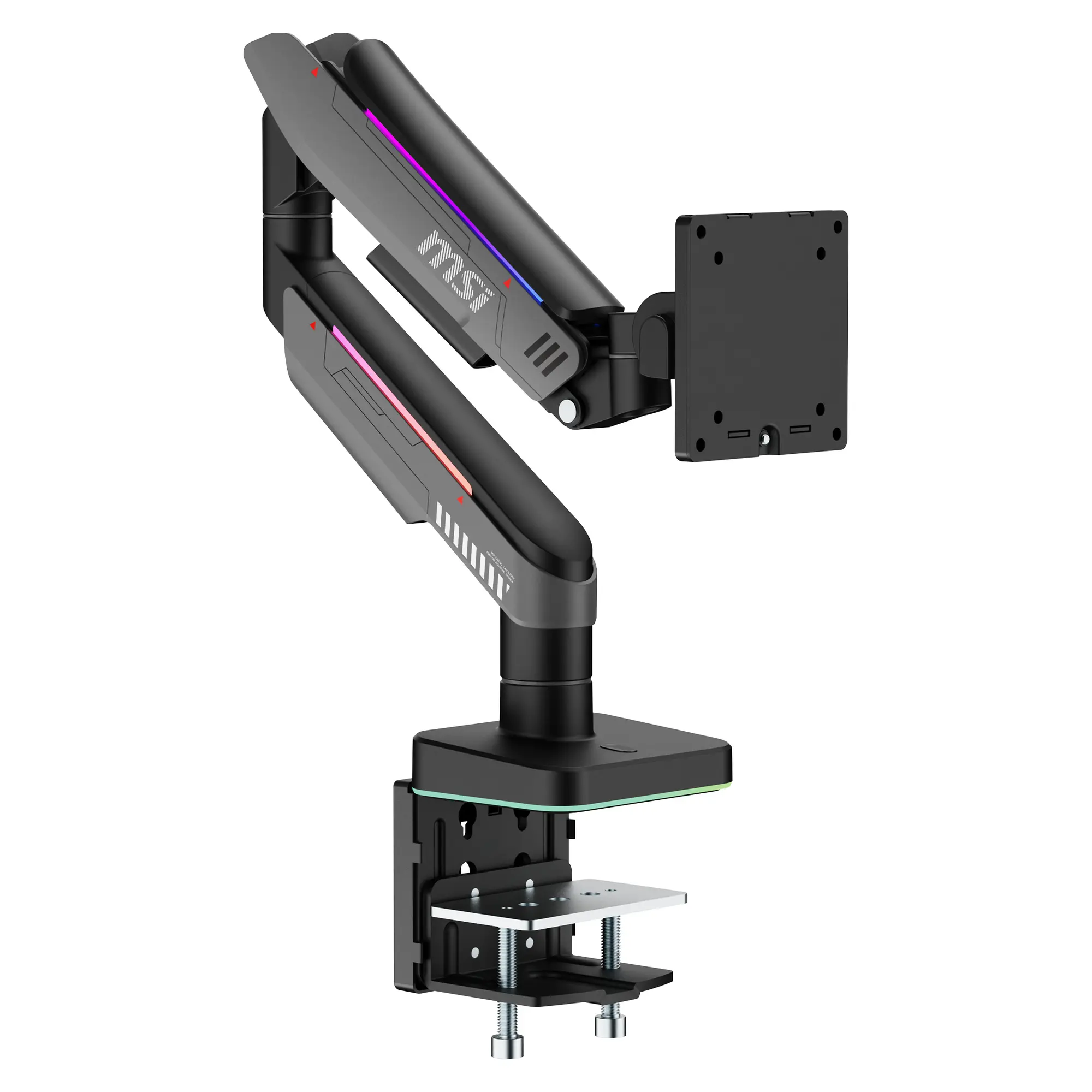 MSI MPG MT201RG - Braccio porta-monitor singolo a molla a gas con illuminazione RGB - Nero