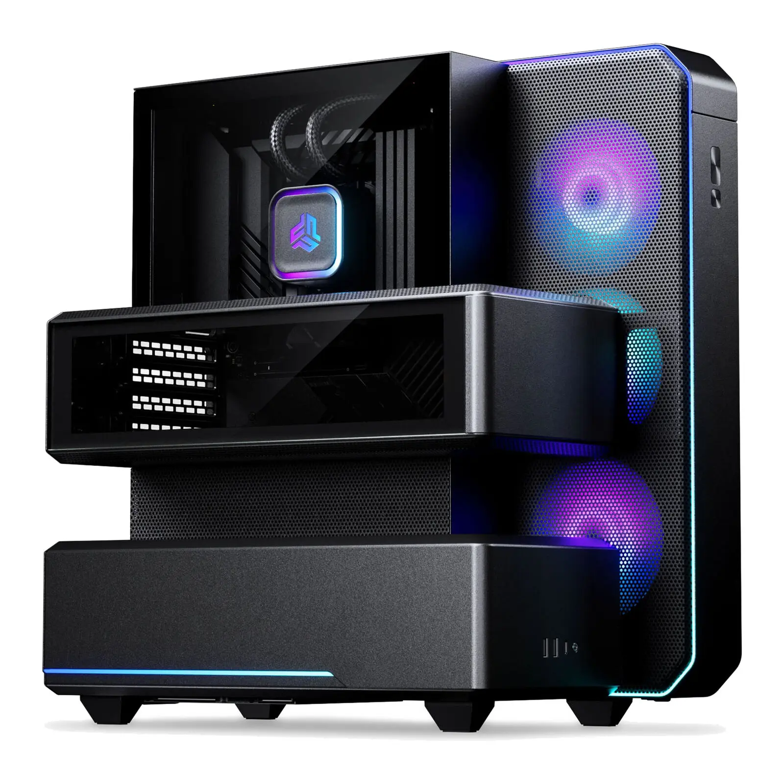 Phanteks EX5 PLUS Midi-Tower ATX - Vetro Temperato, AiO 360mm, 4 Ventole ARGB - Nero