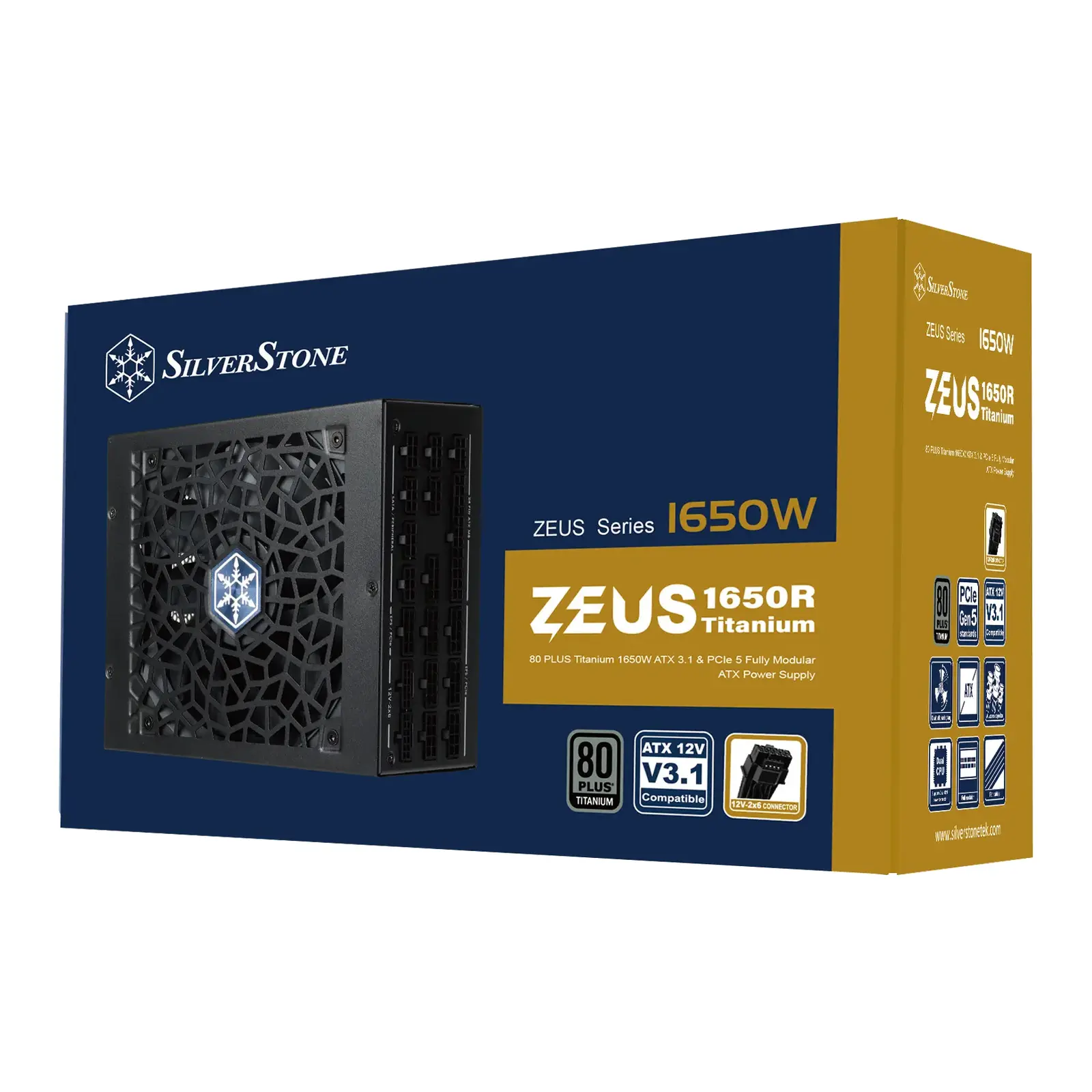 Silverstone SST-ZU1650R-TM Zeus 1650R Titanium, Full Modular, ATX 3.1, PCIe 5 - 1650 Watt - immagine 6