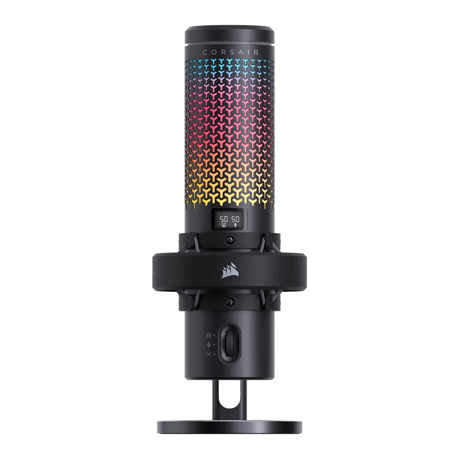 Corsair VOXARA - Microfono USB a Condensatore da Gaming con Capsula 25mm, RGB e Display OLED - Nero