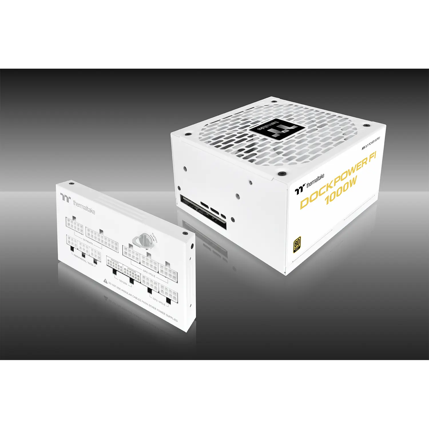 Thermaltake Dockpower FI Snow 1000W - Alimentatore 80 Plus Gold, ATX 3.1, Modulare - Bianco - immagine 6