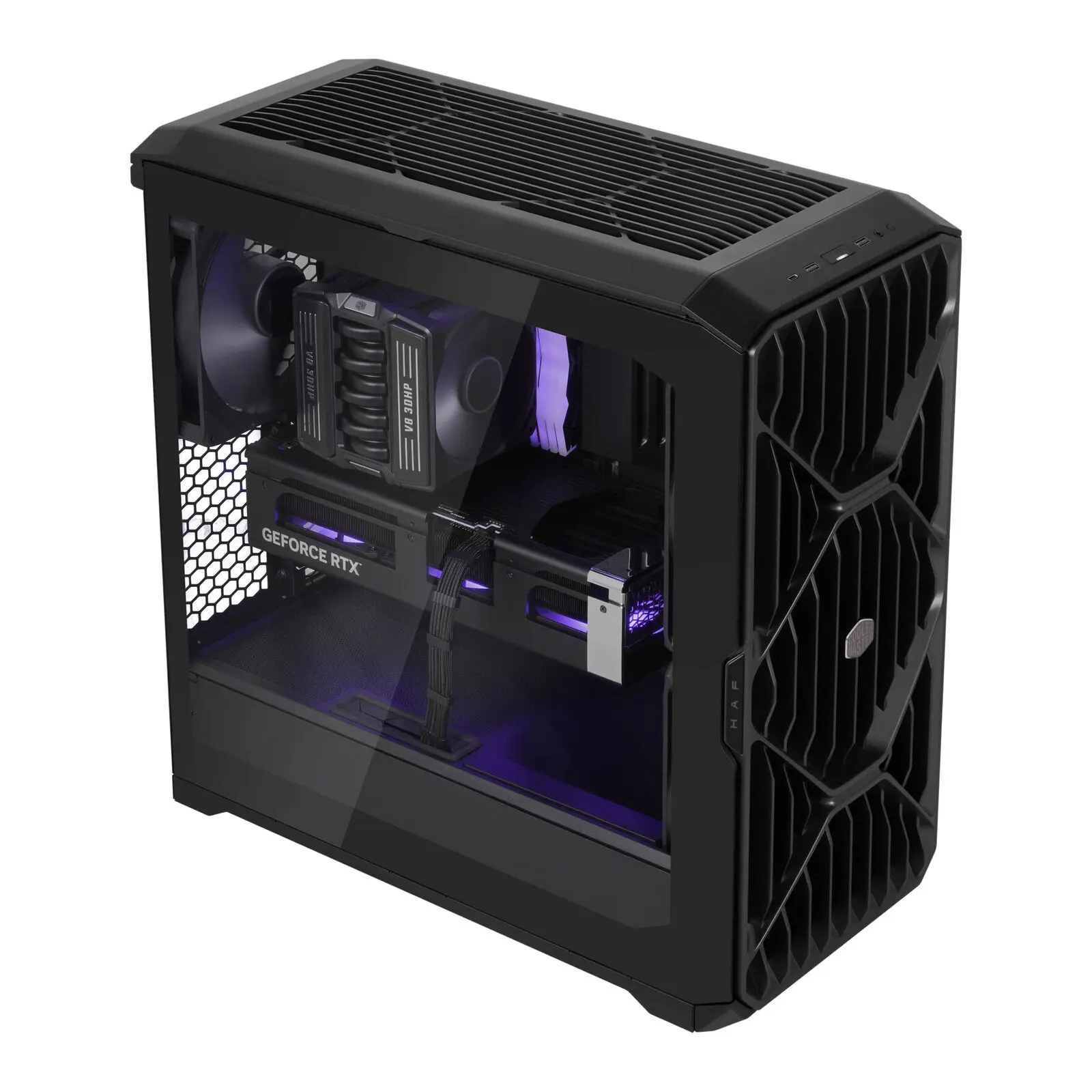 Cooler Master HAF II 500, E-ATX, Vetro Temperato, 3 Ventole Mighty40 - Nero - immagine 4