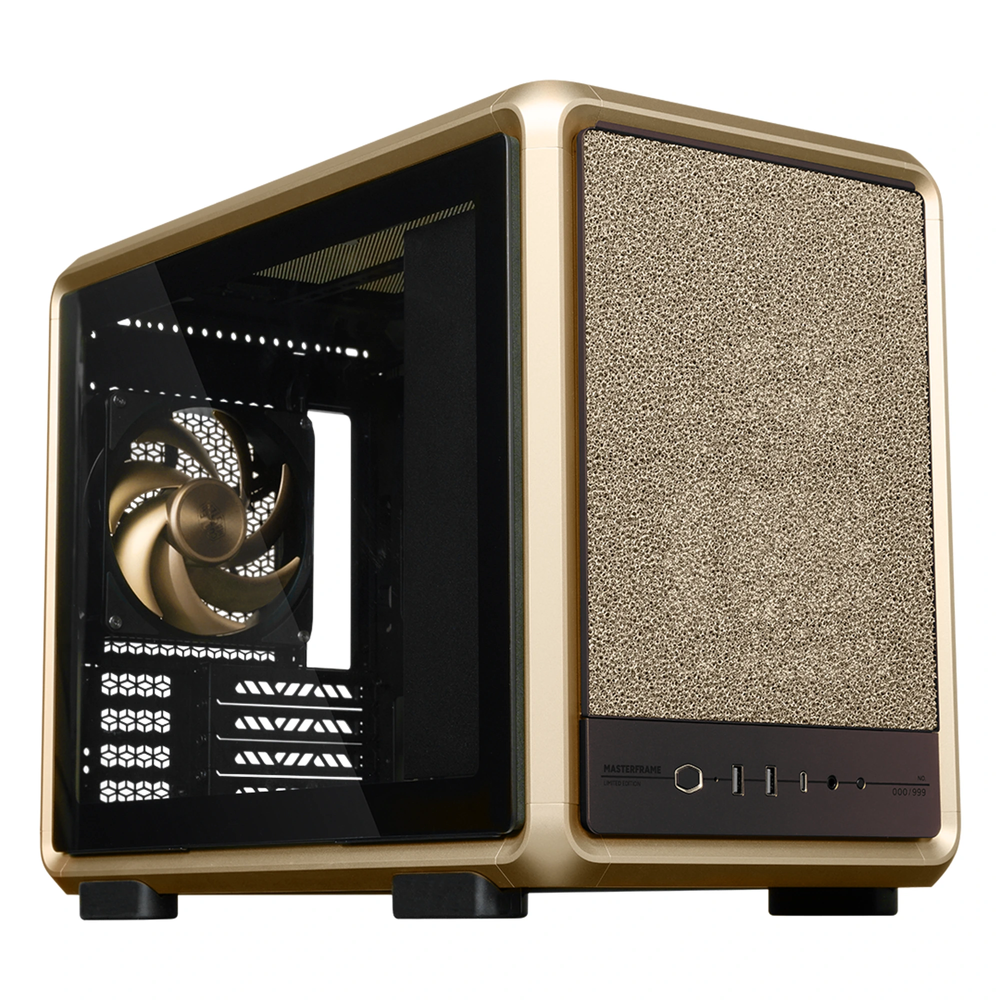 Cooler Master MasterFrame 400 Mesh Gold Limited Edition, Mid-Tower, mATX, Vetro Temperato - Oro