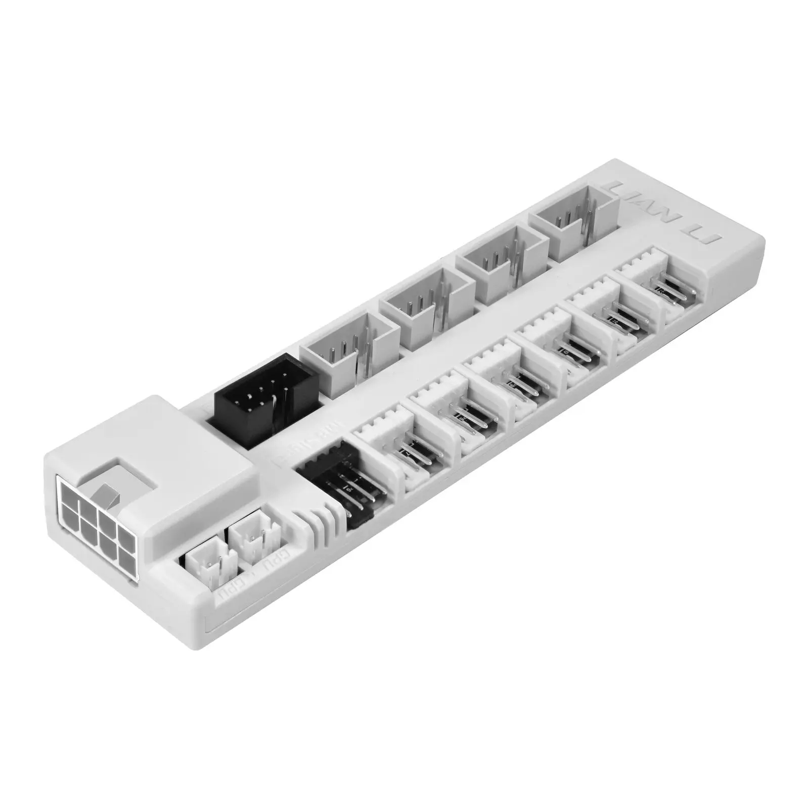 Lian Li EDGE Hub ADV - Hub Ventole PWM 6 Canali e 4 Header USB, Monitoraggio Cavi 12V-2x6 - Bianco