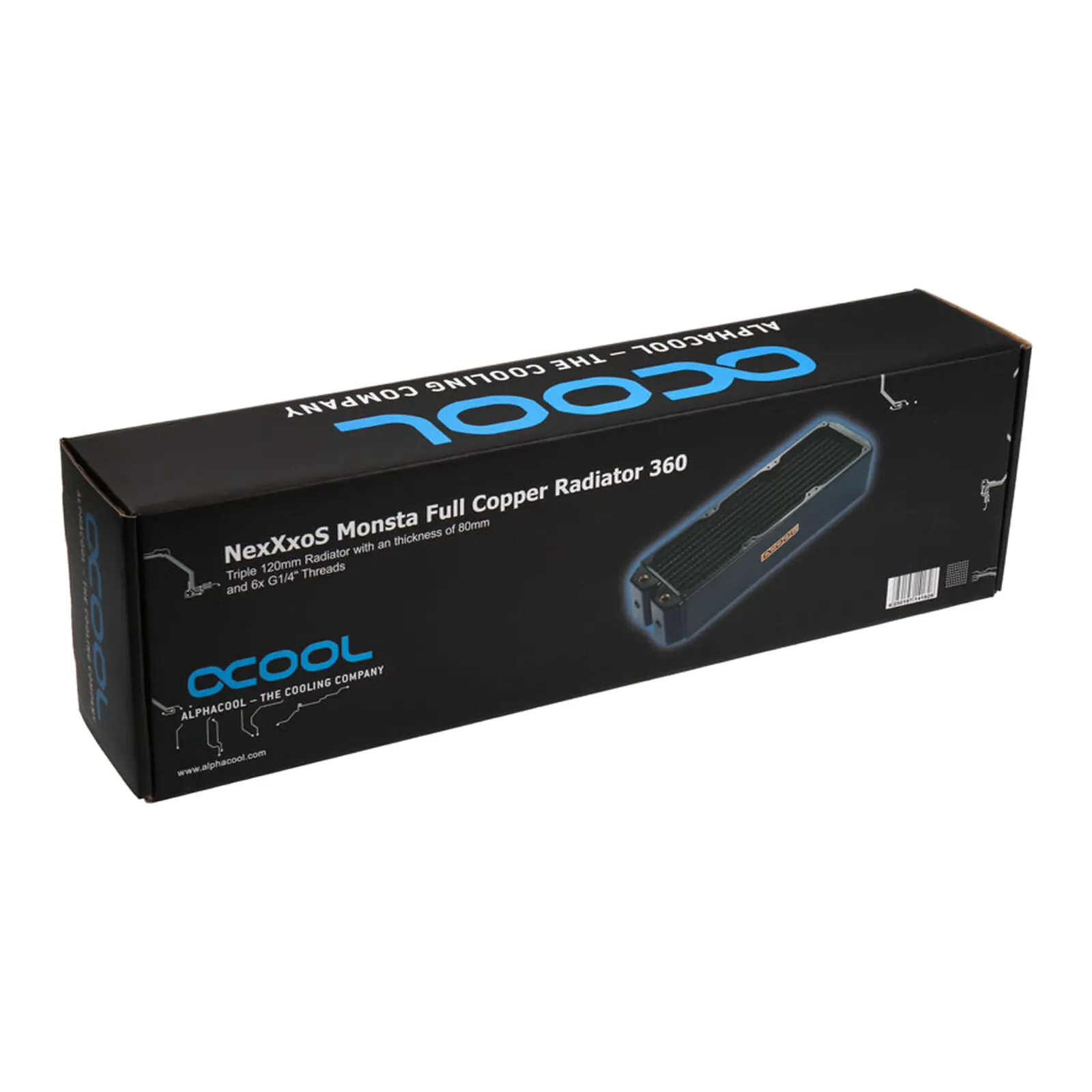 Alphacool NexXxoS Monsta Radiator 10 FPI 360mm - Radiatore Multipass in Rame Nero - immagine 7