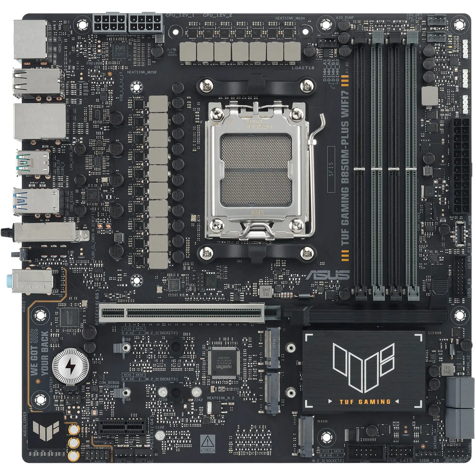 Asus TUF Gaming B850M-PLUS WiFi7 - Scheda Madre Micro-ATX AM5 DDR5 PCIe 5.0 WiFi 7 - immagine 4
